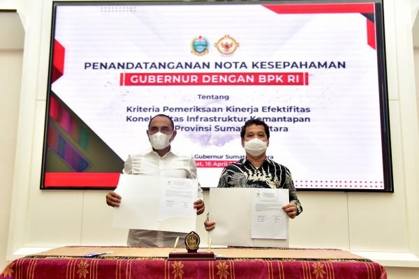 Dorong Efektivitas Pengelolaan Infrastruktur, Gubernur Edy Rahmayadi Teken MoU dengan BPK RI